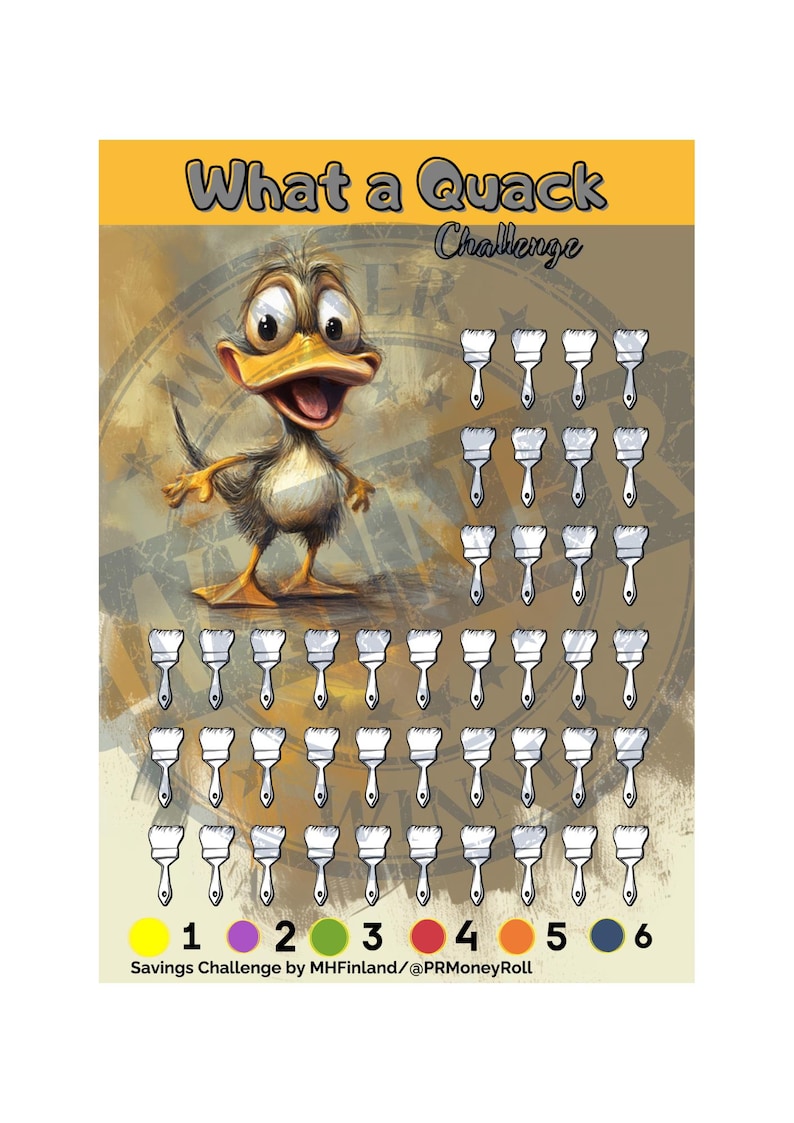 What a Quack Savings Challenge Digital Download Color Dice Savings Game ...
