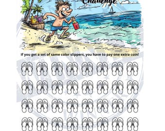 Holiday Savings Challenge Digital Download Beach Run Savings Challenge Print Holiday Savings Game Bigger Savings Challenge Color Dice Saving