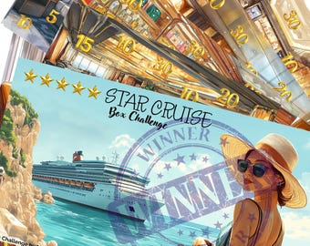 Cruise Savings Challenge Box | 5-Star Vacation Budget Tracker | Save for Dream Cruise | Printable Savings Game | Digital Download