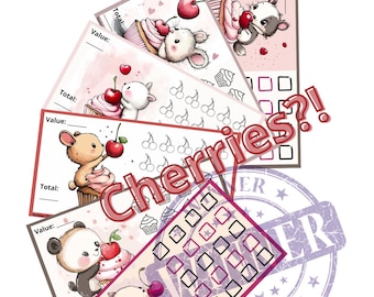 Cherry Savings - Lot de 6 téléchargements numériques Cerises Savings Games Téléchargement numérique Délicieux ensemble Cherry Savings Challenge Impressions numériques de petits gâteaux