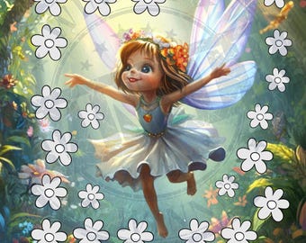 Fairy Savings Challenge Digital Download Big Cash Stuffing Savings Game Cute Fairy Savings Game Long Term Color Dice Savings Challenge Print