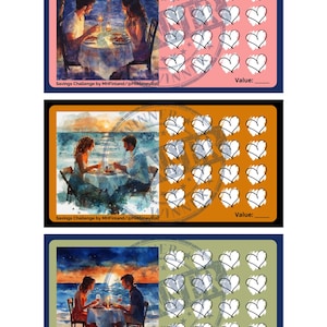Date Night Savings Challenge Set Mini Savings Challenge Bundle Date Night Savings Games Romantic Savings Challenge Digital Download Pack
