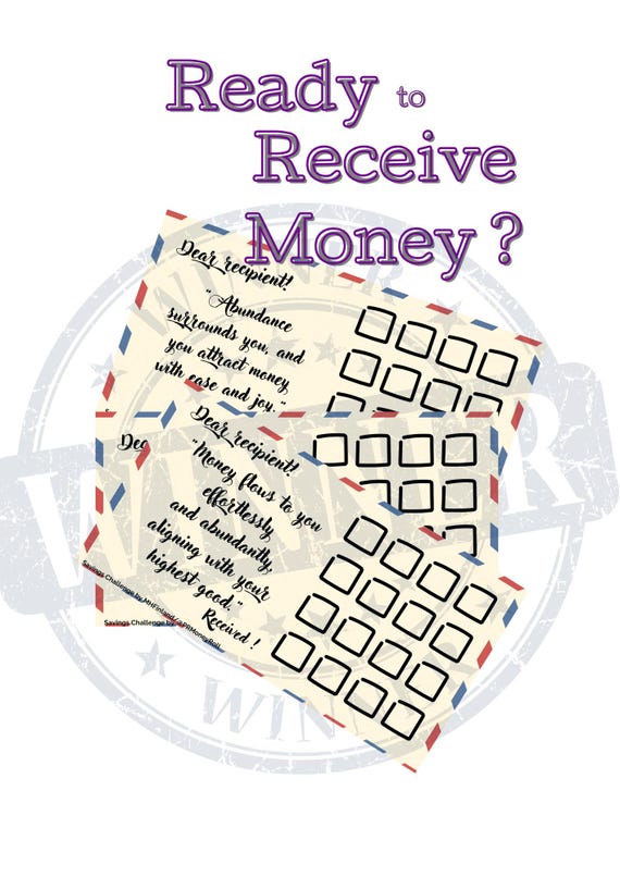 Money Prayer Savings Challenge Bundle Digital Download Money Affirmation Savings Game Set Digital Download Print A6 Envelope Savings Games