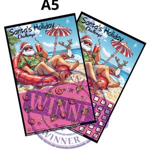 Christmas in July A5 Savings Challenge Set Digital Download Santa Holiday Savings Game Digital Upload Santa Beach Savings Challenge Digital