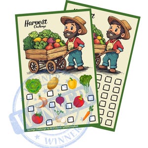 Harvest Challenge Set of 2 A5 Digital Download Harvest Savings Games Bundle Digital Upload Cute Harvest Savings Challenge Game Digital Print