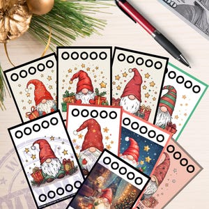 Tiny Christmas Gnome Savings Challenge Set | 9 A7 Digital Download Trackers | Cute Holiday Budget Binder Games | Any Budget