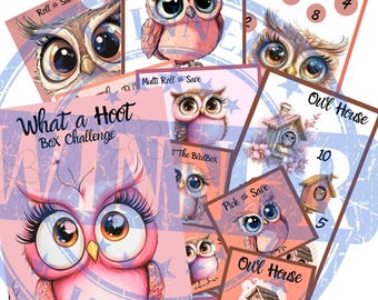 What A Hoot Box Challenge Digital Download Set An Owl Savings Box Pack Digital Upload Fun Owl Savings Box Challenge Bundle Digital Print