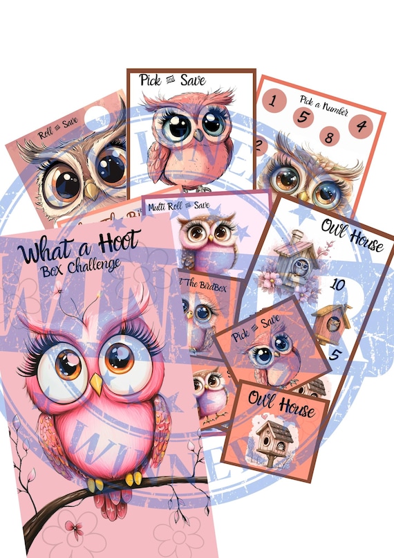What A Hoot Box Challenge Digital Download Set An Owl Savings Box Pack Digital Upload Fun Owl Savings Box Challenge Bundle Digital Print