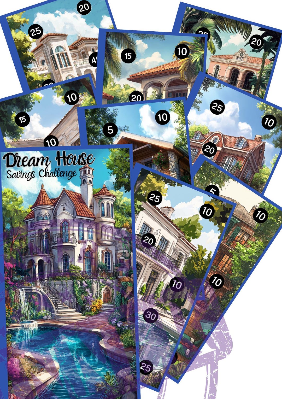 Dream House Savings Challenge, Digital Home Fund Tracker, Printable ...