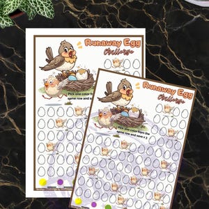 Runaway Egg Challenge | Fun Savings Game with Color Dice | 82 Egg Digital Savings Challenge | Budget Friendly Money Saving Printable