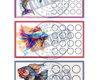Fisksparutmaning Set med 3 digital nedladdning Fisksparutmaningspaket Delfinsparspel Liten sparutmaning Minisparspel
