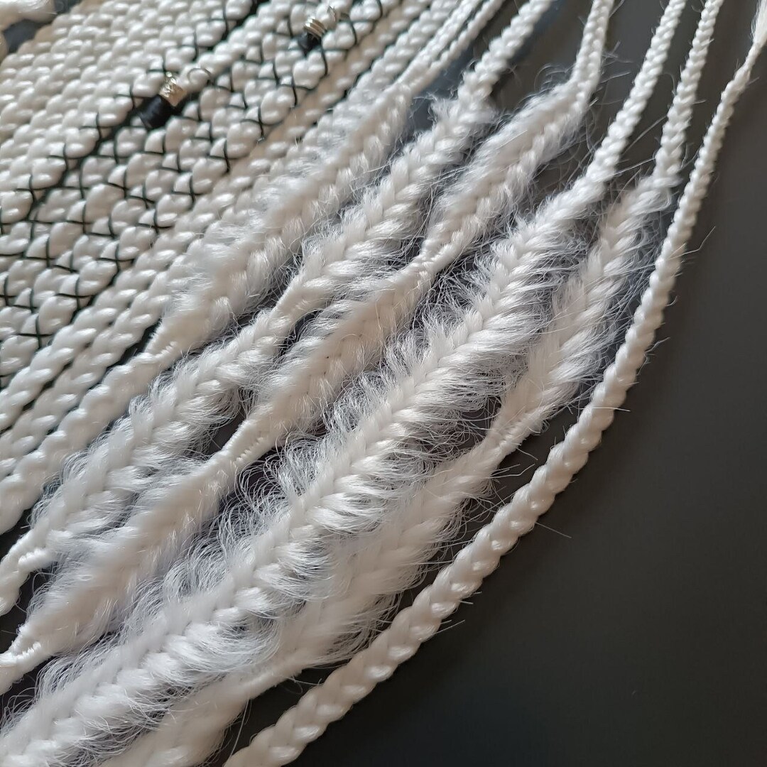 White Braided Dreads / SE & DE Dreadlocks Extensions / Double and ...