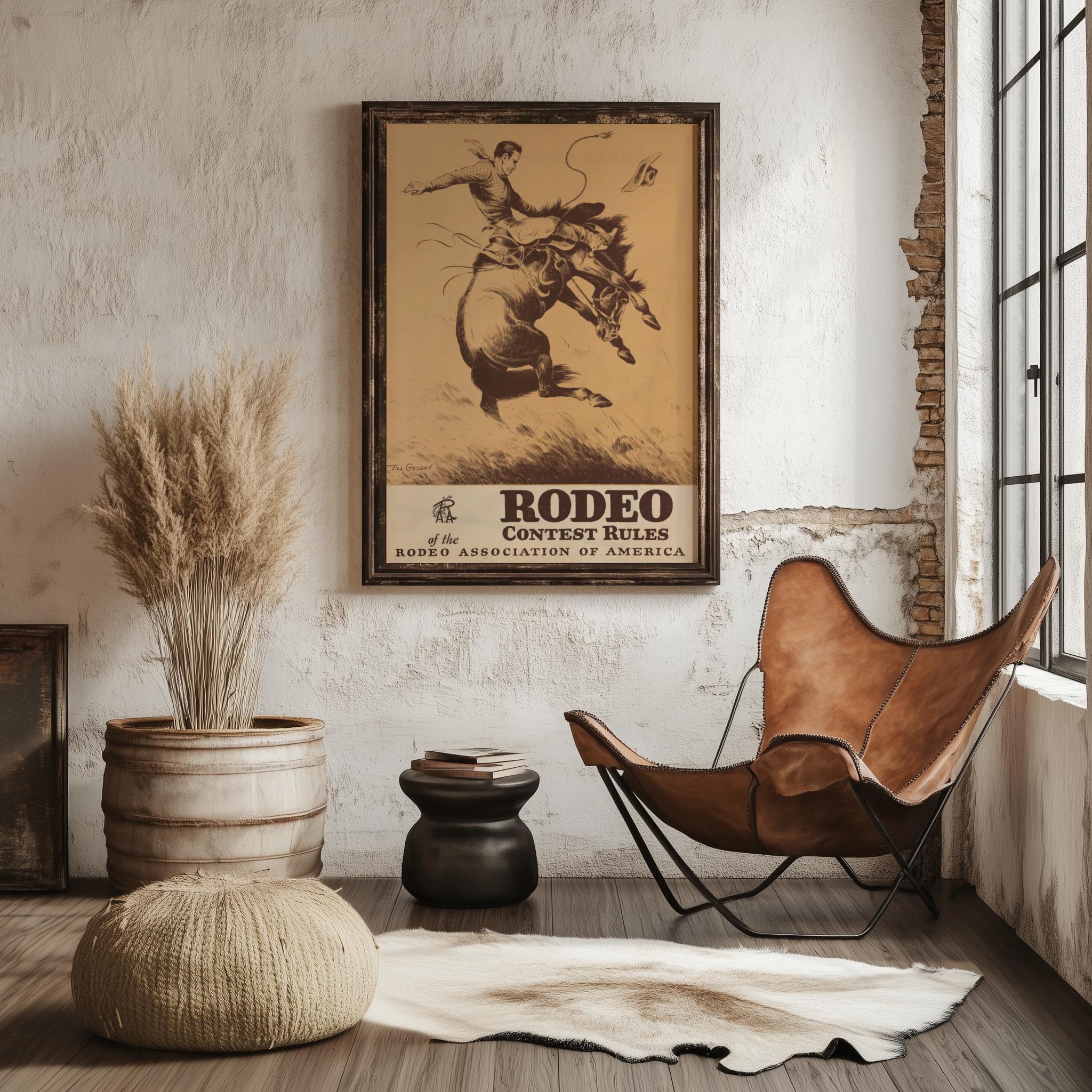 Vintage Rodeo Poster: Till Goodan Bronc Rider Print - Etsy