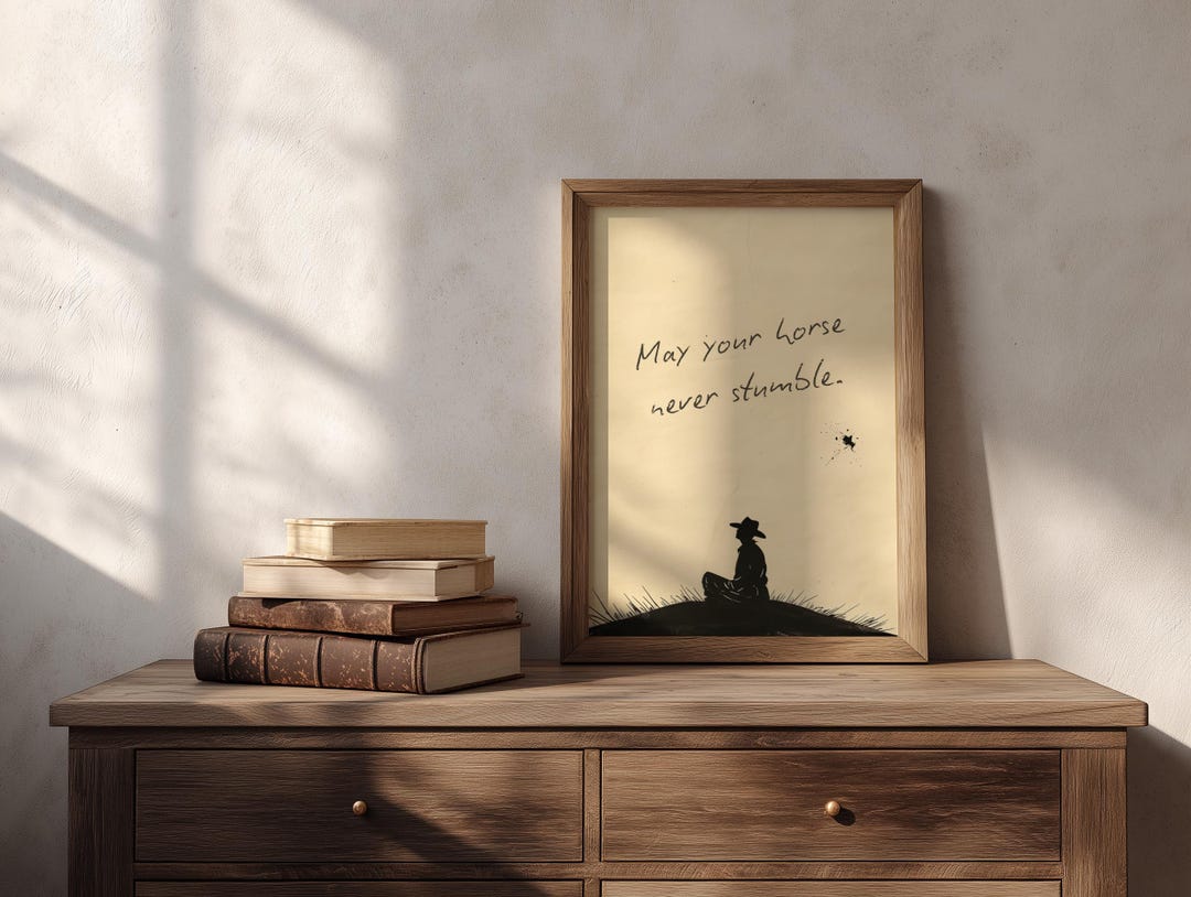 Vintage Western Quote Print | Cowboy Wisdom Horse Art | Minimalist Inspirational Wall Decor | Equestrian Gift - 12″ x 18″