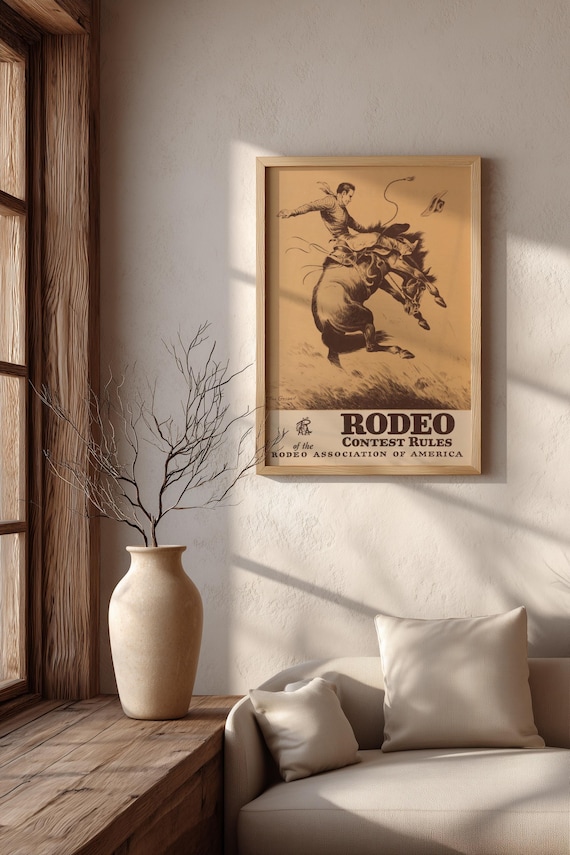 Vintage Rodeo Poster: Till Goodan Bronc Rider Print - Etsy