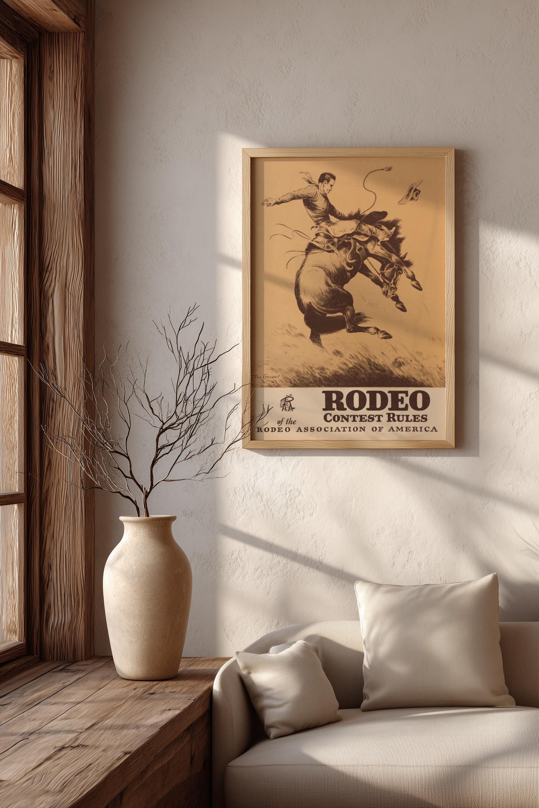 Vintage Rodeo Poster: Till Goodan Bronc Rider Print - Etsy