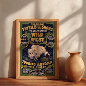 Vintage Wild West Poster: Pawnee Bill's White Buffalo Print - Etsy