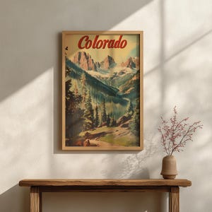 Vintage Colorado Travel Poster: Rocky Mountain Art Print image 3
