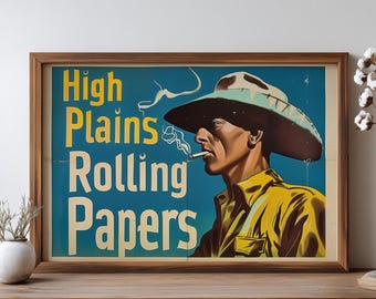 Vintage Style Cowboy Poster - Western Decor, Rustic Home, Retro Wall Art & Retro Advertising