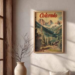 Vintage Colorado Travel Poster: Rocky Mountain Art Print image 2