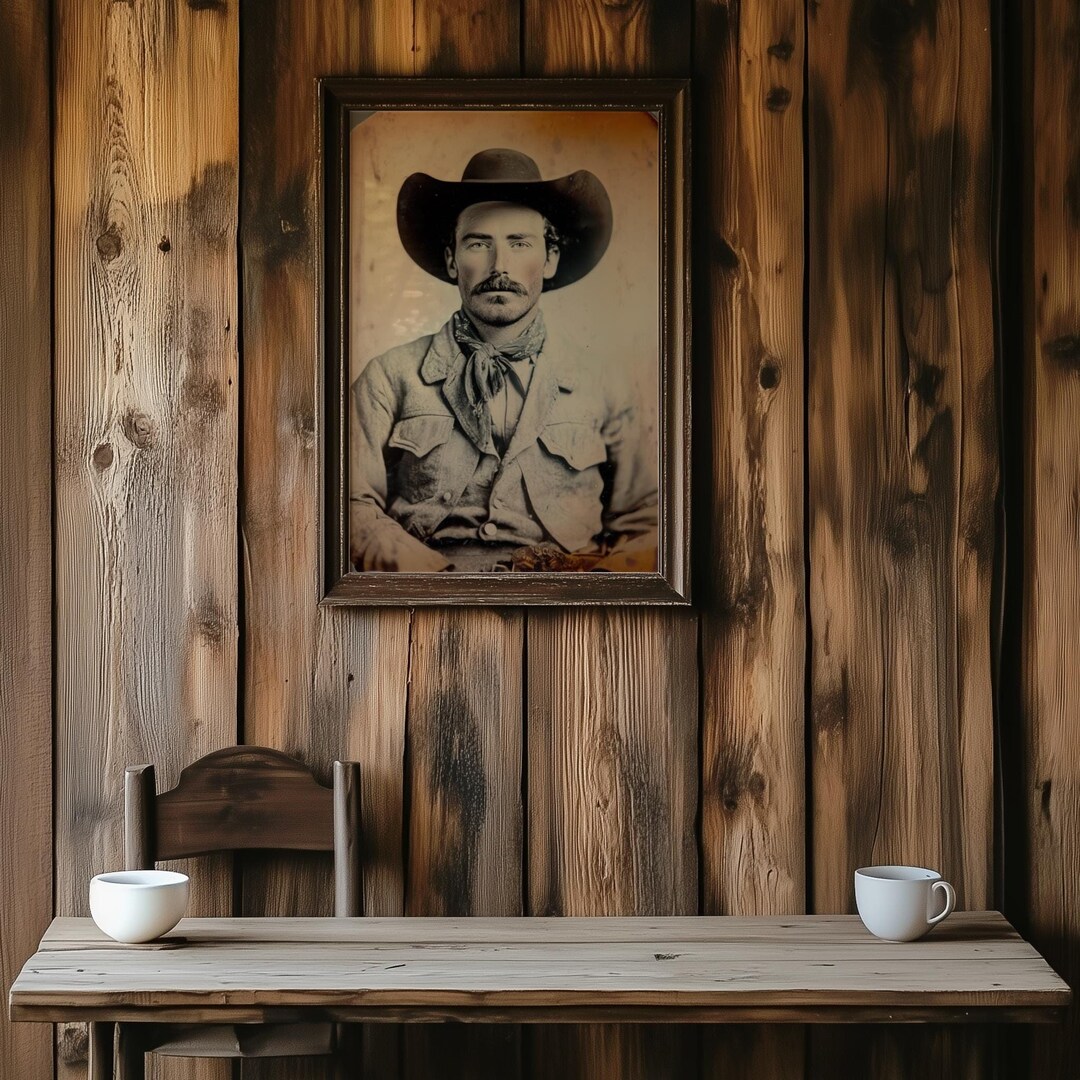Cowboy Outlaw Print Vintage Western Wall Art Antique Style Photography ...