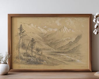 Colorado Berglandschaft Print: Vintage Sepia Western Kunst
