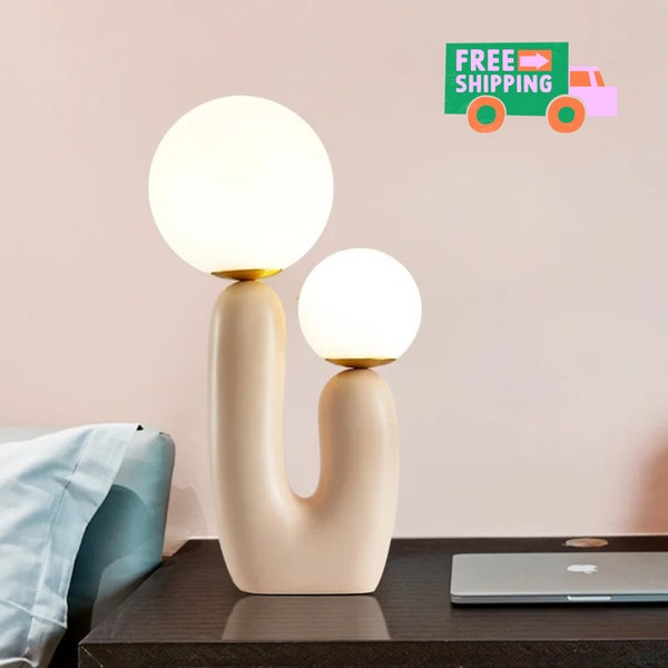 Handmade glass lamp: minimalist Nordic design night lamp - Japanese-inspired bedroom design and elegant home accent - unique gift idea