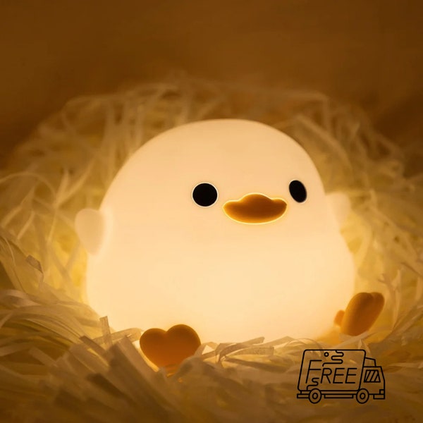 Cute bean duck night light: charming and functional lighting for children's rooms - handmade glow for bedtime comfort and design atmosphere