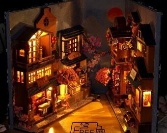 Japanese serenity: an ancient town book corner with light - adding a beautiful shelf - bookcase design