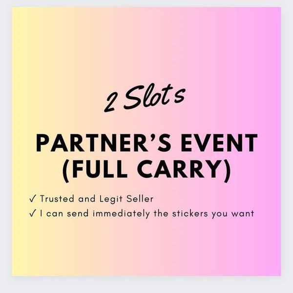 Upcoming Partner's Event Service - 2 Slots (Read Description)