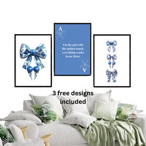 Zestaw dekoracji ściennych Blue Bows: wydruki kart asów Chinoiserie (do pobrania w wersji cyfrowej)