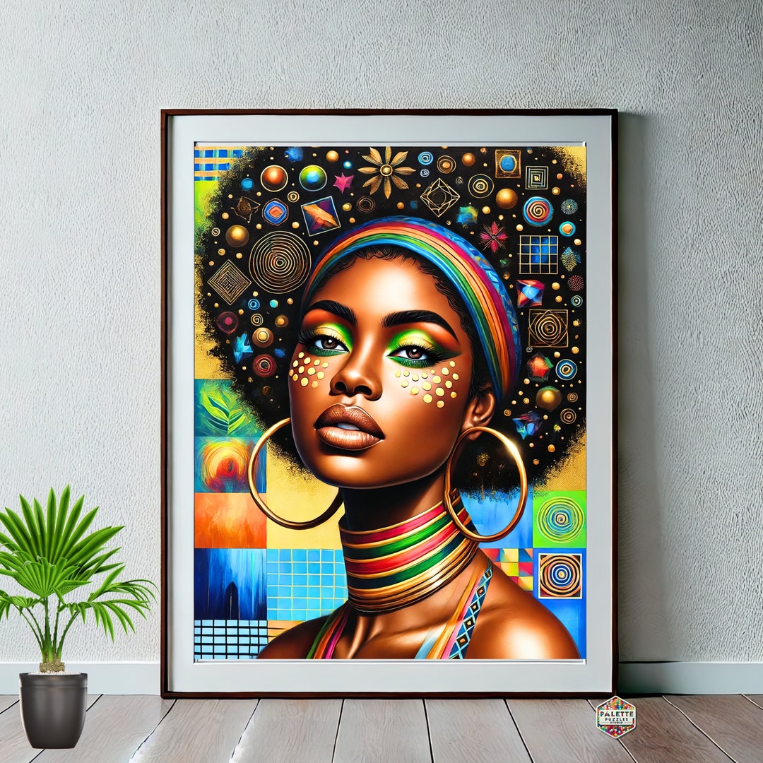 She is Royal: Black Woman Wall Art Print, Afro Poster, Afro Wall Art ...