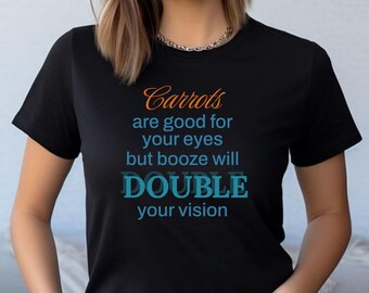 Humorous "Booze Double Vision" Unisex Tee: Fun Gift