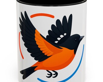 Bird Accent Coffee Mug | Modern Art Drinkware, Gift for Bird Lovers