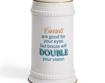 Funny Beer Stein Mug – "Double Your Vision" Ceramic Mug, 22oz