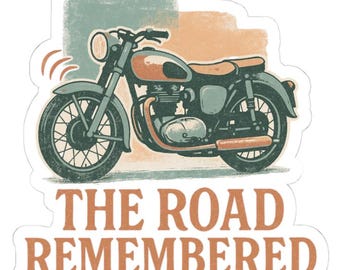 Vintage Motorcycle Sticker, Retro Biker Decal, Road Trip Accessory