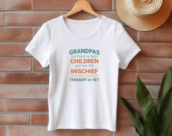 T-shirt kattenkwaad opa, leuk familie-T-shirt, cadeau grootouder kinderen, vrijetijdskleding, verjaardagscadeau, speelse geest