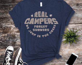 Lake Jumping Camper Unisex T-Shirt, Funny Campfire Tee