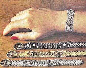 エレガントなストラップブレスレットのデジタルチュートリアルDIYクラフト