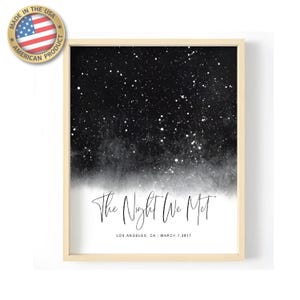 Impresión de mapa estelar personalizada con envío al día siguiente, cita especial para parejas, regalo de aniversario, estrellas en el cielo nocturno, póster de mapa con estrellas en el cielo, regalo de boda