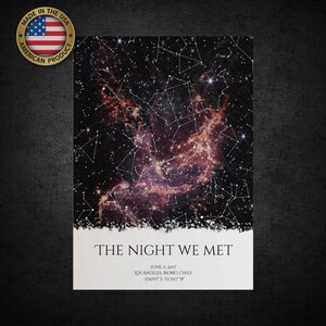 NEXT DAY LOVE Sterne Die Nacht, in der wir uns trafen Druck die individuelle Sternenkarte - Einzigartiges Weihnachtsgeschenk, Sternenkarte nach Datum, Jahrestagsgeschenk, Nachthimmel Druck