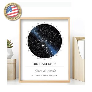 ENVÍO AL DÍA SIGUIENTE Impresión de mapa estelar personalizada, regalo de aniversario de la noche en que nos conocimos, impresión del cielo nocturno, póster de mapa estelar, regalo de boda, impresión de constelación