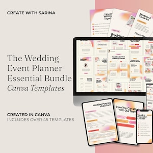 The Wedding Event Planner Essential Bundle | Editable Canva Templates | Welcome Guide, Client Forms, Instagram Posts & Stories