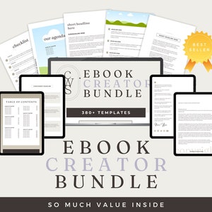 Ebook Creator Template Bundle | 380+ Canva Templates for Digital Products, Lead Magnets & Workbooks | Editable eBook Pages