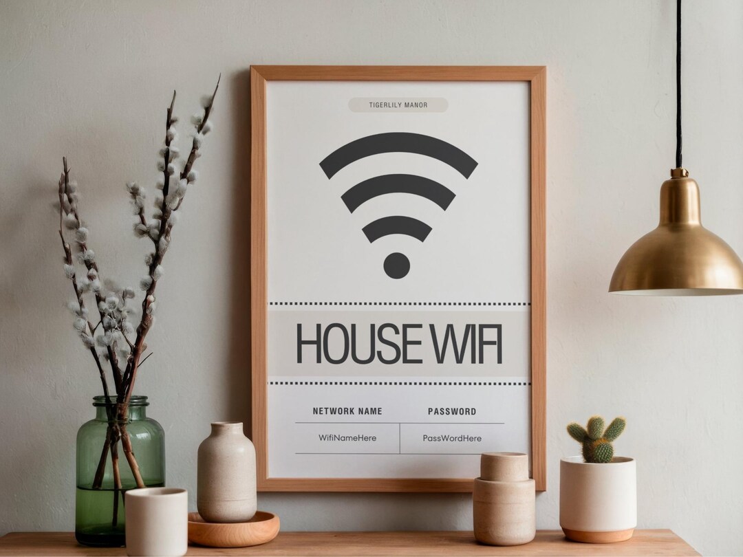 Printable Editable Wifi Password Sign: Minimalist Design, Digital ...