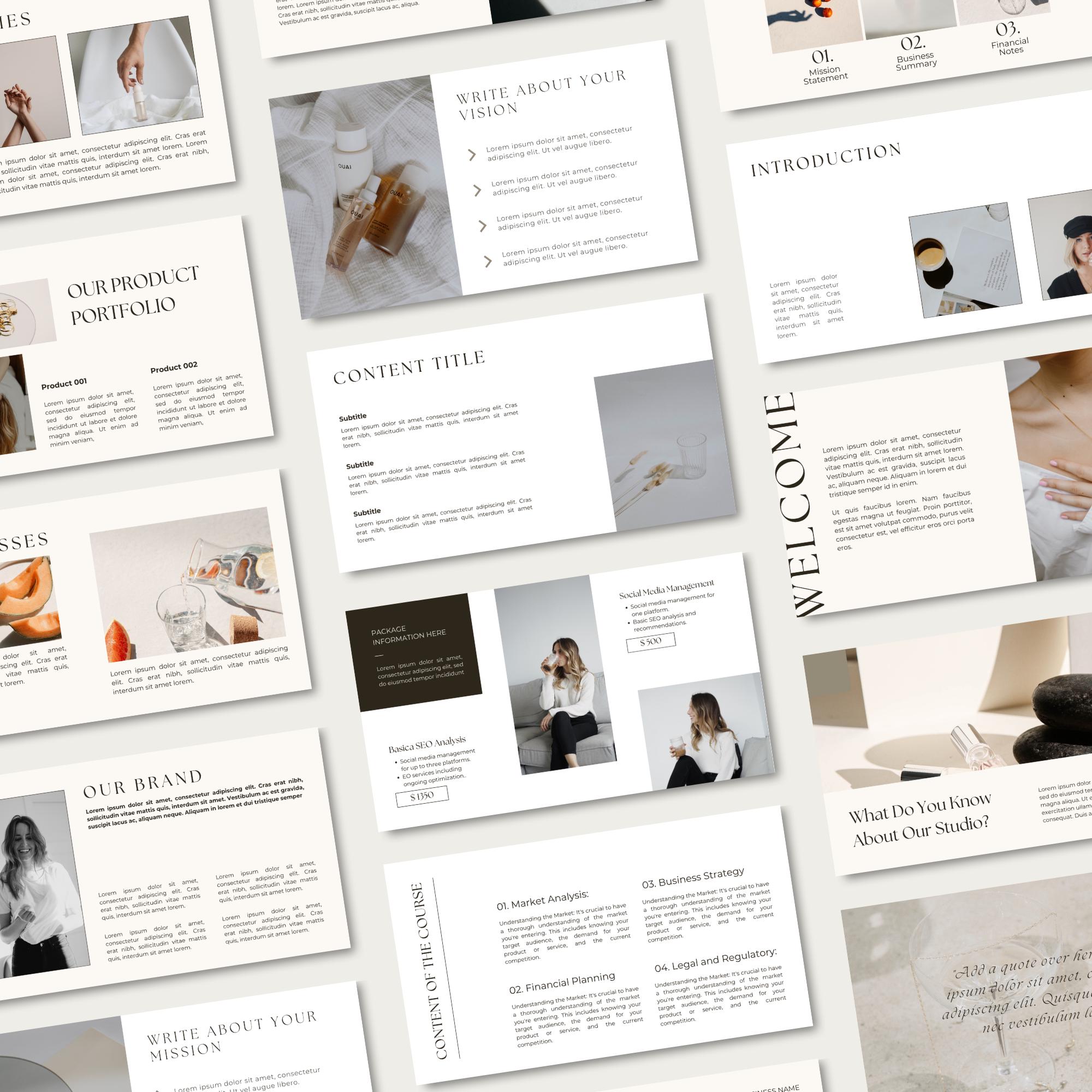 Canva Slide Deck Presentation Template - 60 Page Editable Slides for ...