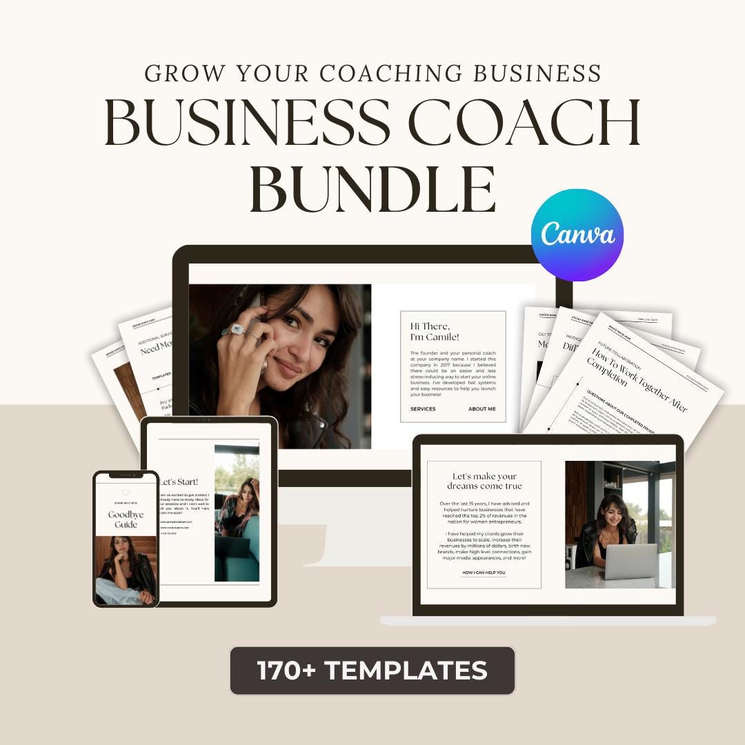 Business Coach Template Bundle | 170+ Canva Templates for Coaches ...