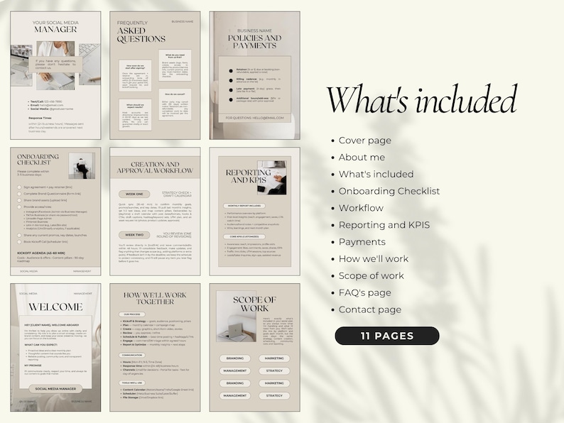 Social Media Manager Welcome Guide Template | Editable Canva Client ...