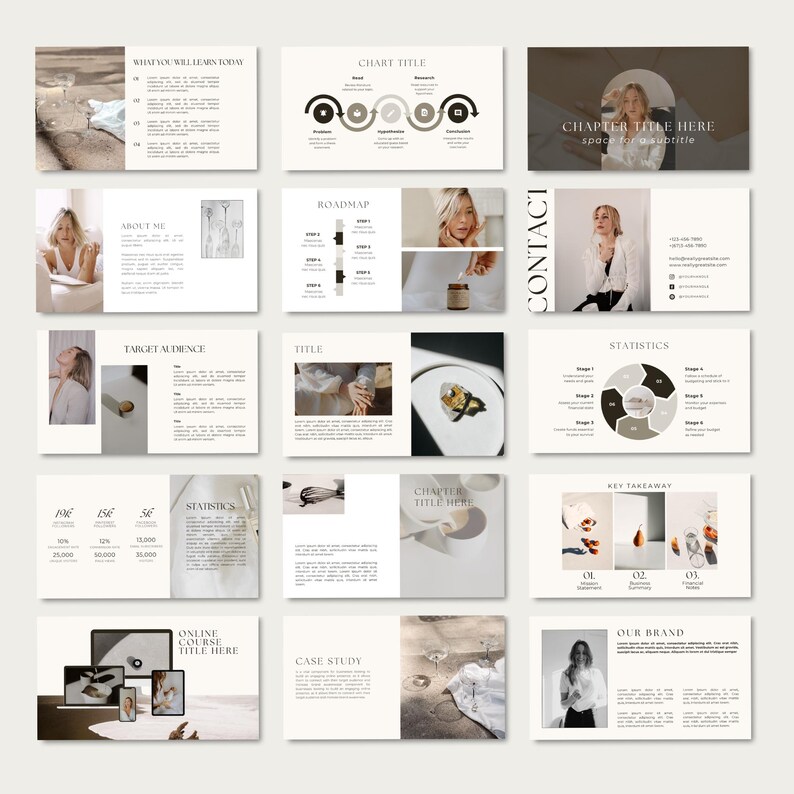 Canva Slide Deck Presentation Template - 60 Page Editable Slides for ...