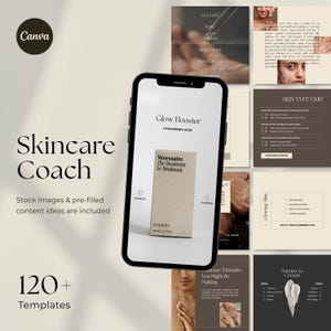 Modelos de postagens de estética para Instagram de coach de cuidados com a pele, negócios de beleza em mídias sociais, esteticista de luxo, dermatologista, modelo editável do Canva